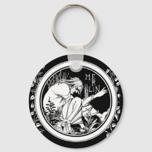 Merlin Art nouveau fantasi Nyckelring