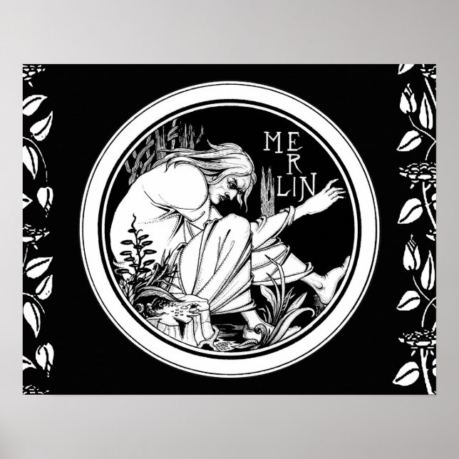 Merlin Art nouveau fantasi Poster (Framsidan)