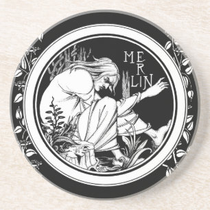 Merlin Art nouveau fantasi Underlägg Sandsten