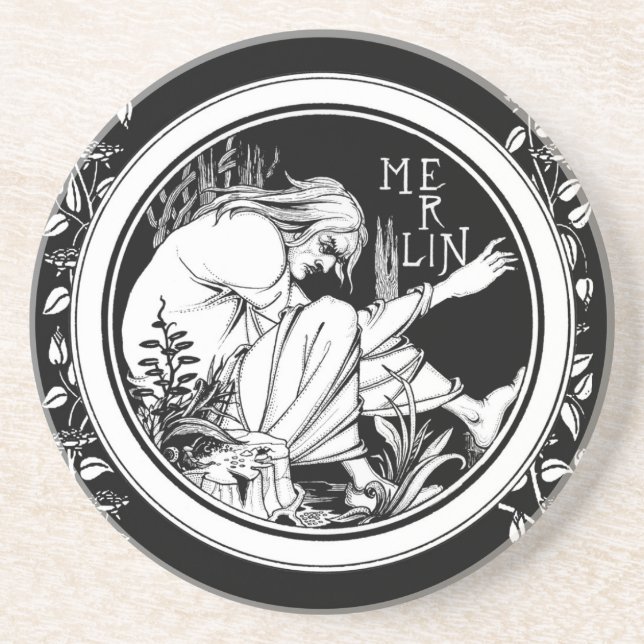 Merlin Art nouveau fantasi Underlägg Sandsten (Framsidan)