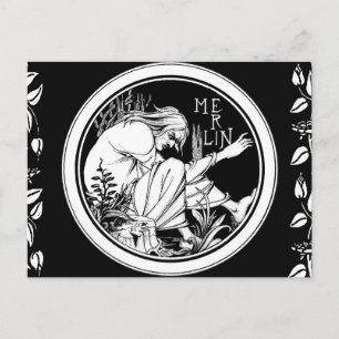 Merlin Art nouveau fantasi Vykort