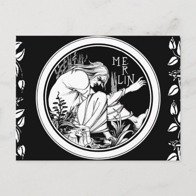 Merlin Art nouveau fantasi Vykort (Framsida)