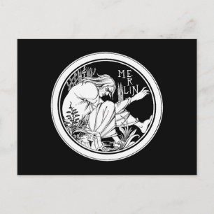 "Merlin" av Aubrey Beardsley 1893 Vykort