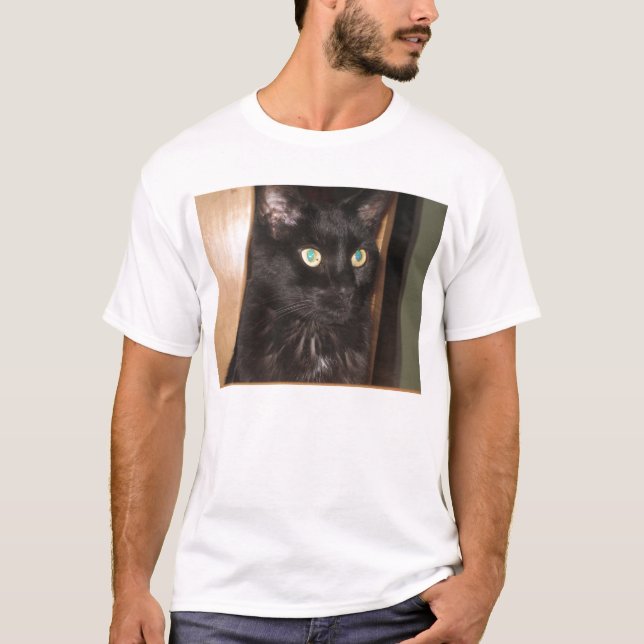 Merlin den svart katten t shirt (Framsida)