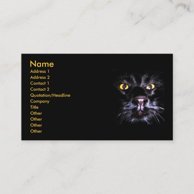 Merlin hållande ögonen på visitkort (Framsida)