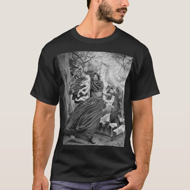 Merlin in Black and White T-Shirt (Framsida)