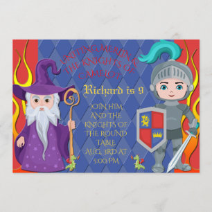Merlin & Knight från Bord Camelot Inbjudan