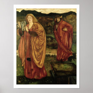 Merlin och Nimue från Morte d'Arthur, 1861 Poster