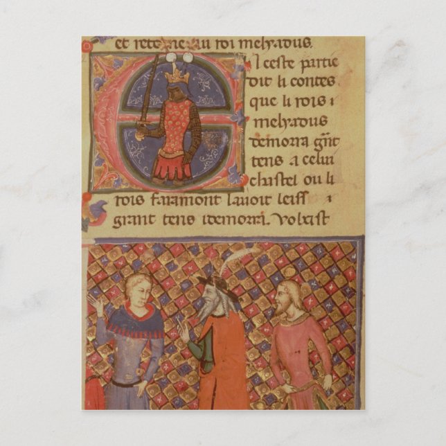 Merlin tutoring Arthur Vykort (Framsida)