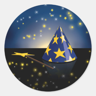 MerlinsHat_Shuttr.jpg Runt Klistermärke