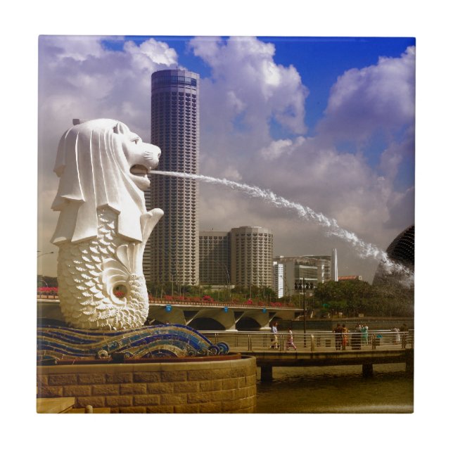 Merlion Singapore Kakelplatta (Framsidan)