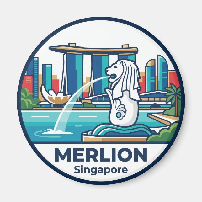 Merlion Singapore Magnet (Framsidan)