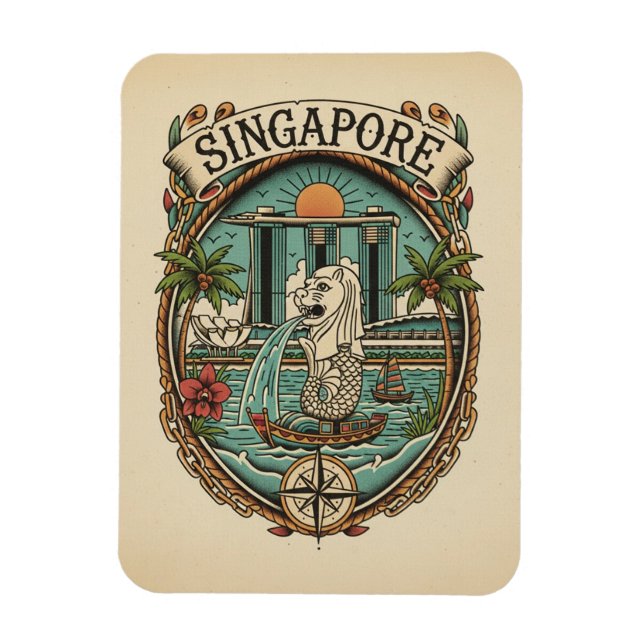 Merlion Singapore Magnet (Vertikal)