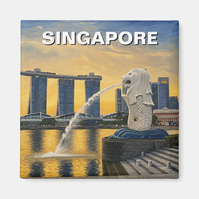 Merlion Singapore Magnet (Framsidan)