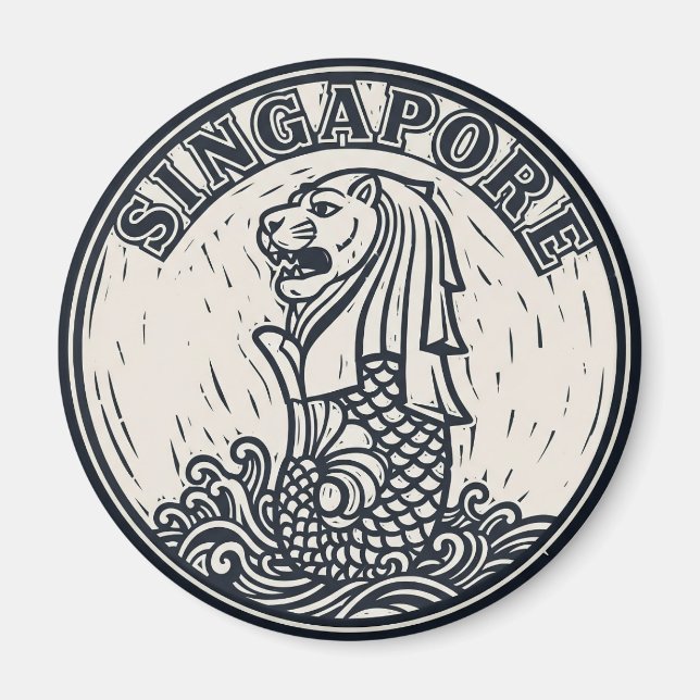 Merlion Singapore Magnet (Framsidan)