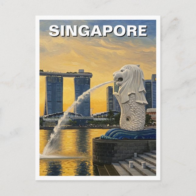 Merlion Singapore Vykort (Framsida)