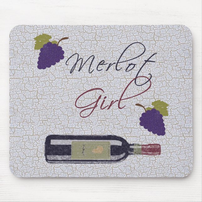 Merlot Flickan - Älskare av Vintage Vin Musmatta (Framsidan)