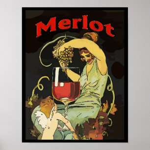 Merlot Graps, Vin Poster