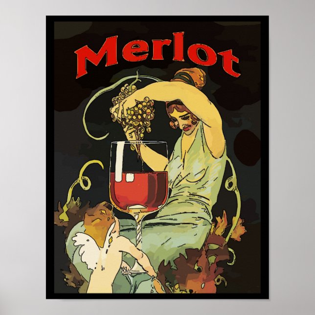 Merlot Graps, Vin Poster (Framsidan)