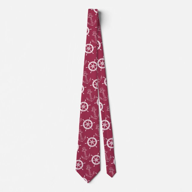 Merlot och White Nautical Tie Slips (Framsida)