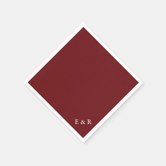 Merlot Red Solid Färg Trend Pappersservett (Hörn)