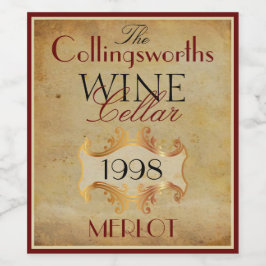 Merlot Red Vin Flaska-Personlig Vinflaska Etikett