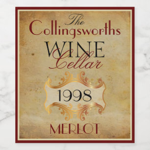 Merlot Red Vin Flaska-Personlig Vinflaska Etikett
