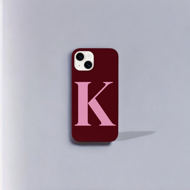Merlot Rosa Initial Personlig Monogram Design (Skapare uppladdad)