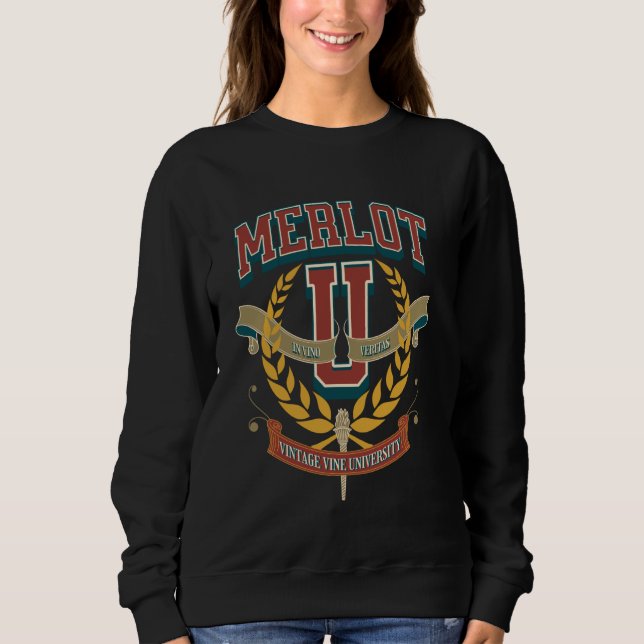 Merlot Universiteten Preppy College Academia Vin T T Shirt (Framsida)