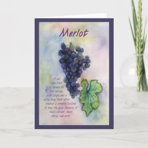 Merlot Vin Art Graphics Hälsning eller Note Card Kort