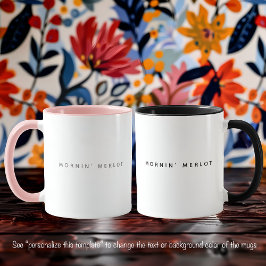 Merlot Vin Funny Quote Trendig Grått Tont Two Tone Mugg