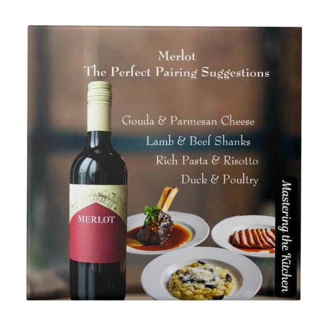 Merlot Vinparning/Mastering the Kitchen Kakelplatta (Framsidan)