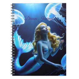Mermaid Amazed by jellyfish Dream Journal Anteckningsbok