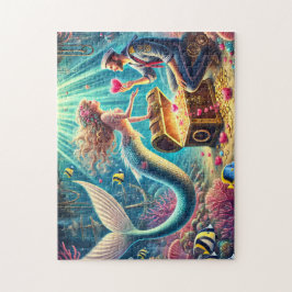 Mermaid and Sailor Romantic Underwater Treasure Pussel