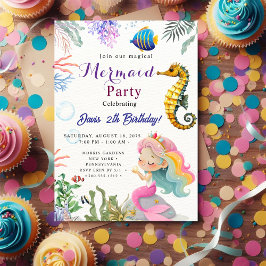 Mermaid Birthday Bash Inbjudningar