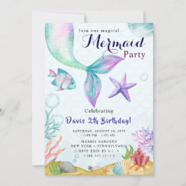 Mermaid Birthday Bash Inbjudningar