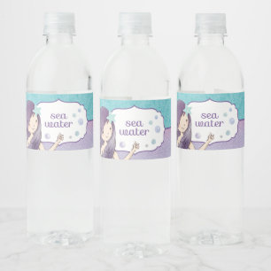 Mermaid Birthday Party Water BottLabels Labels Vattenflaskor Etikett