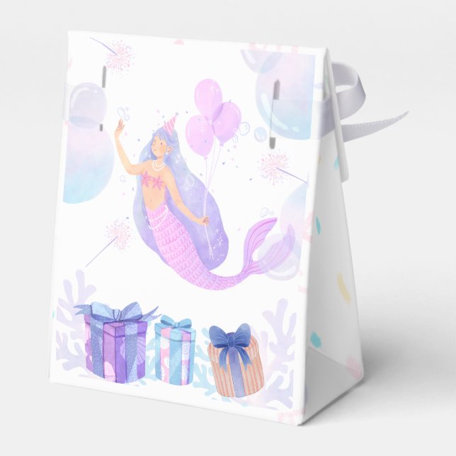Mermaid Birthday Presentaskar (Baksidan Sidan)