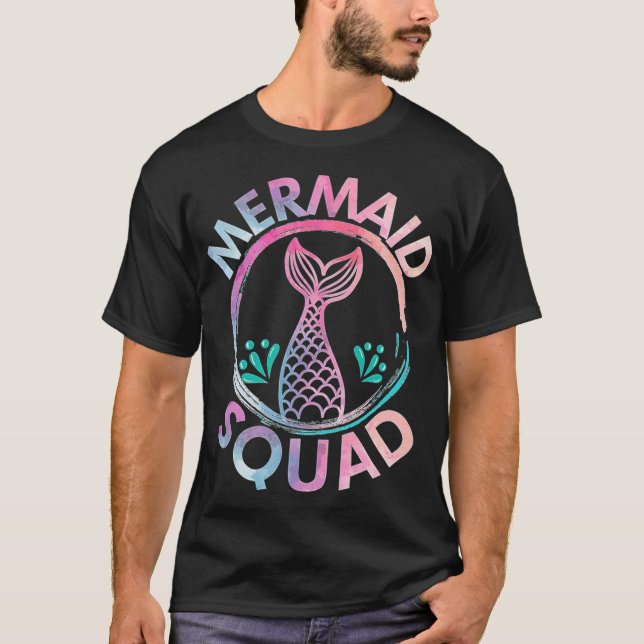 Mermaid Birthday Squad Party T  Gift T best friend T Shirt (Framsida)
