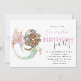 Mermaid Birthday Sweet Little Mermaid Nautical Meddelande