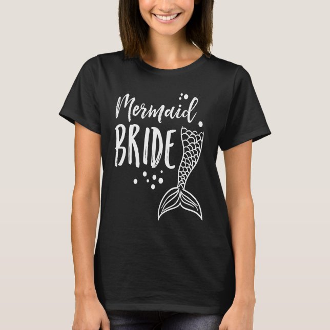 Mermaid Brud Sällskapsfest Kvinnor MP T Shirt (Framsida)