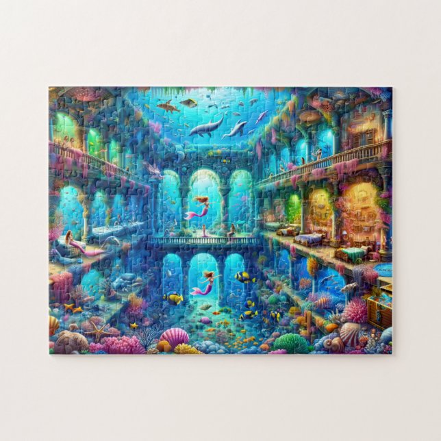 Mermaid Castle Enchanting Underwater Kingdom Pussel (Horisontell)
