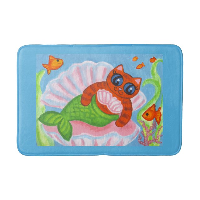 Mermaid Cat Bathroom Rug  Badrumsmatta (Framsidan)