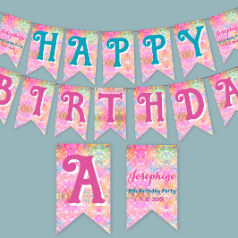Mermaid colorful whimsical birthday custom vimplar
