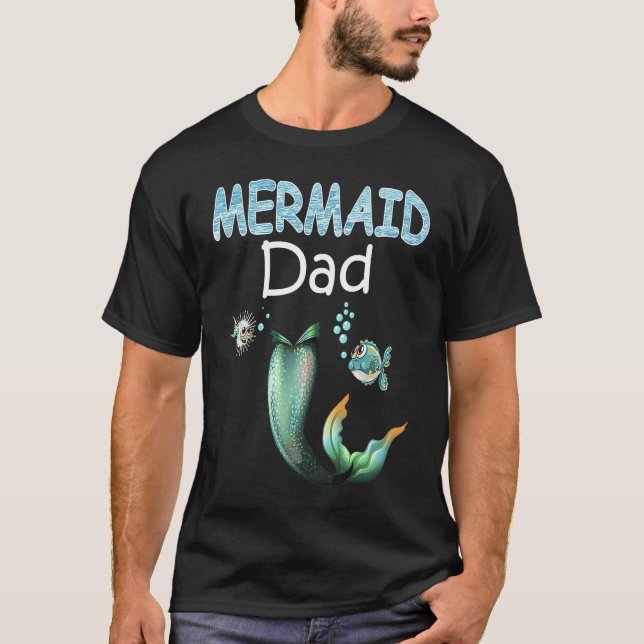 Mermaid Dad Cool Family Matching Set T Shirt (Framsida)