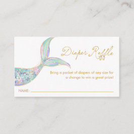 Mermaid Diaper Raffle Ticket Enclosure Card Tilläggskort