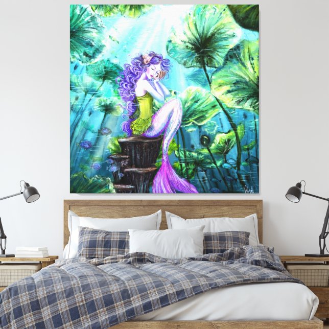 Mermaid Fantasy Canvas Print (Insitu (sovrum))