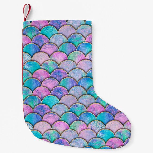 Mermaid fish scale wave japanese seamless pattern. liten julstrumpa (Framsidan)
