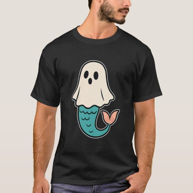 Mermaid Ghost Cute T Shirt (Framsida)
