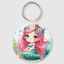 Mermaid keychain nyckelring